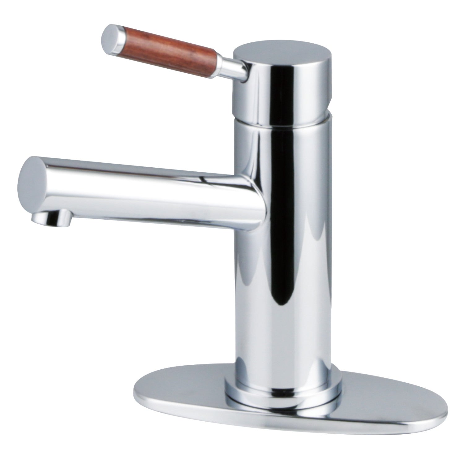 Kingston Sona LS8421DWL - Wellington One-Handle 1-Hole Bathroom Faucet with Deck Plate and Push Pop-Up Drain, Polished Chrome — image 1